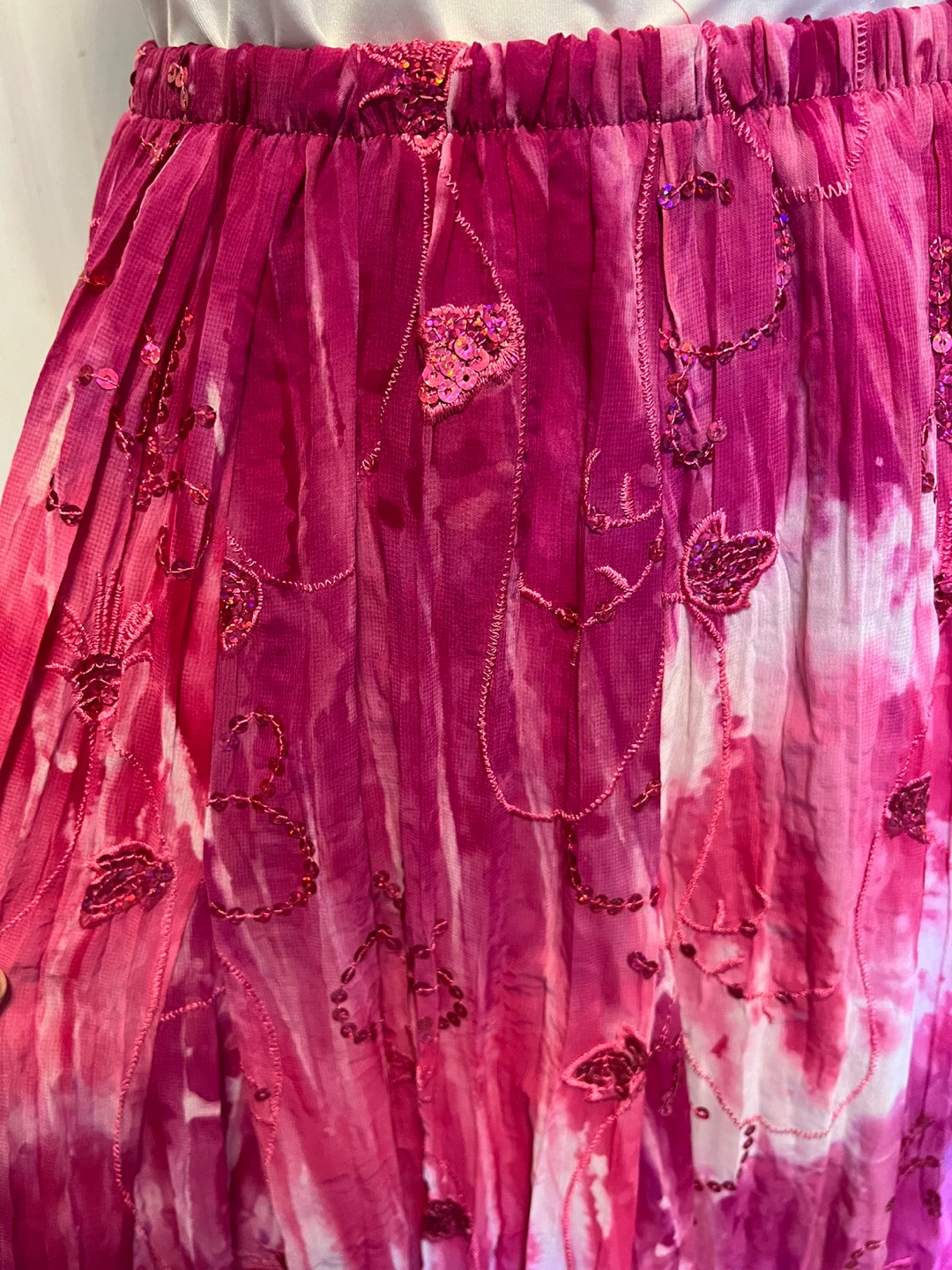 ⚽ New Pink Tie-Dye Maxi Skirt with Sequins - photo 2