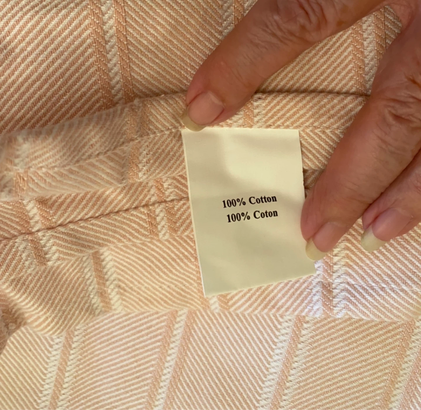 Pink & White Striped Cotton Throw Blanket - photo 4