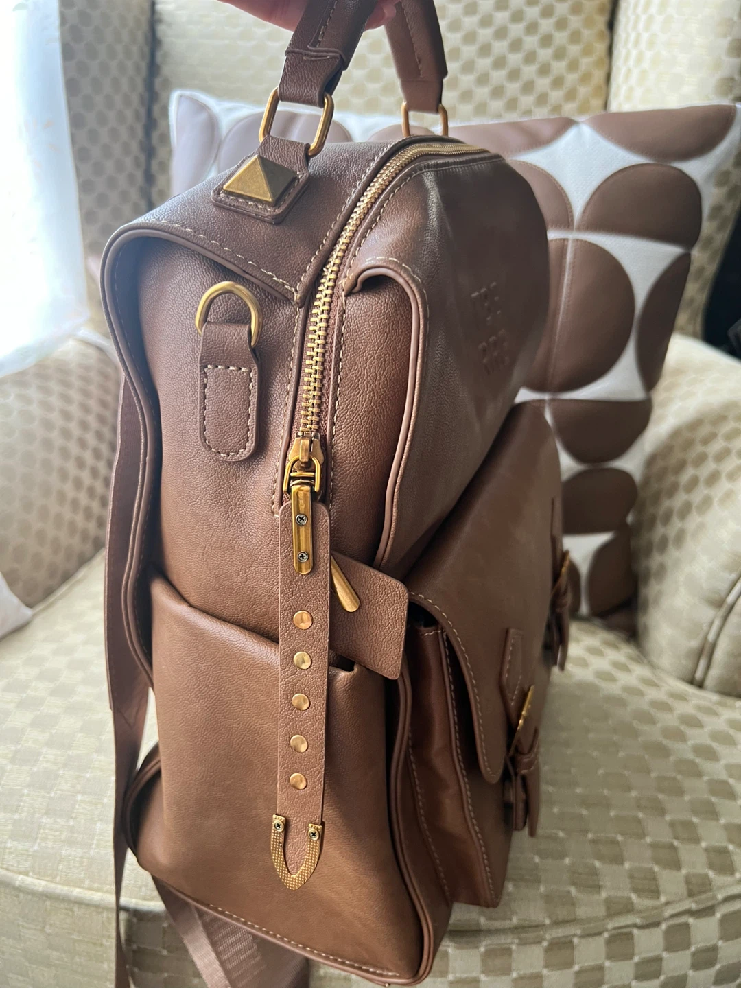 Terre Bleue Brown Faux Leather Backpack - photo 2
