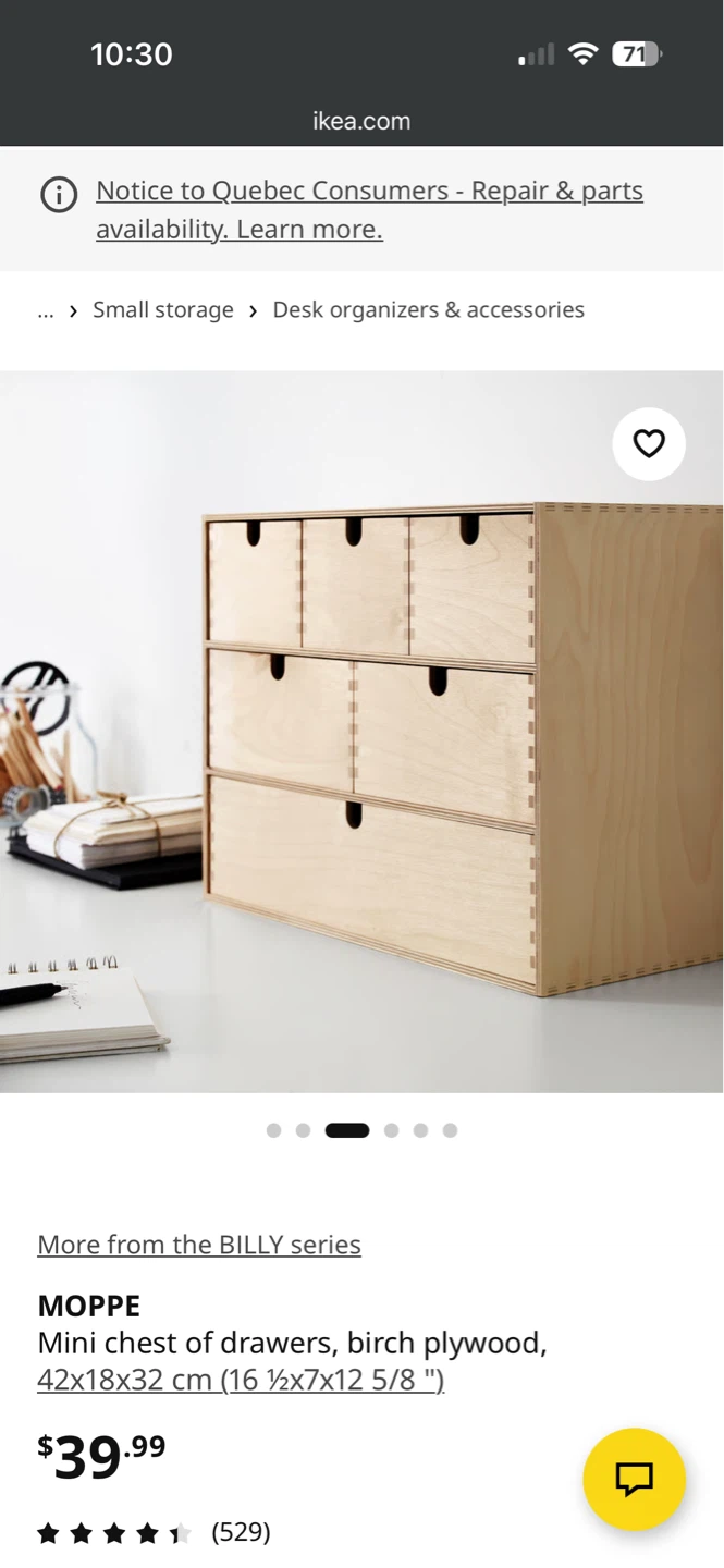 IKEA Moppe Mini Chest of Drawers - Birch Plywood - photo 2