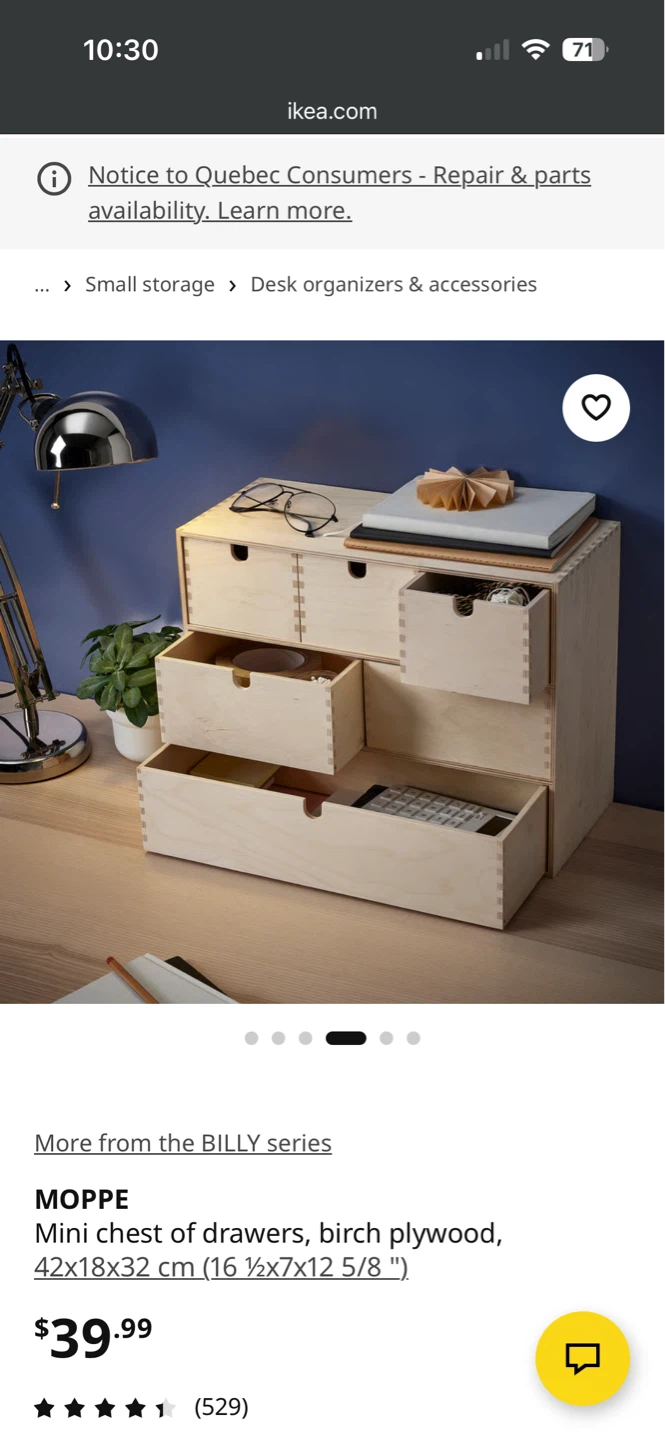 IKEA Moppe Mini Chest of Drawers - Birch Plywood - photo 3
