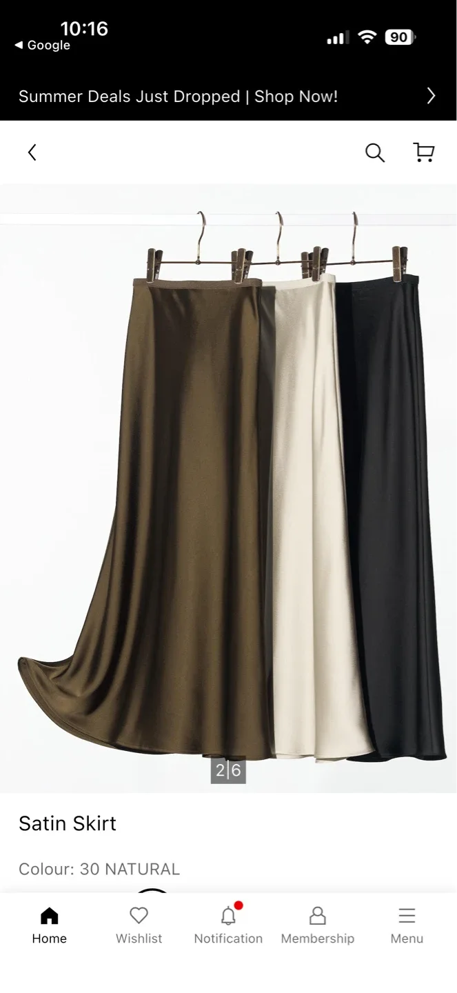 Brand new Uniqlo Women's Satin Skirt - Natural - Size M - photo 2