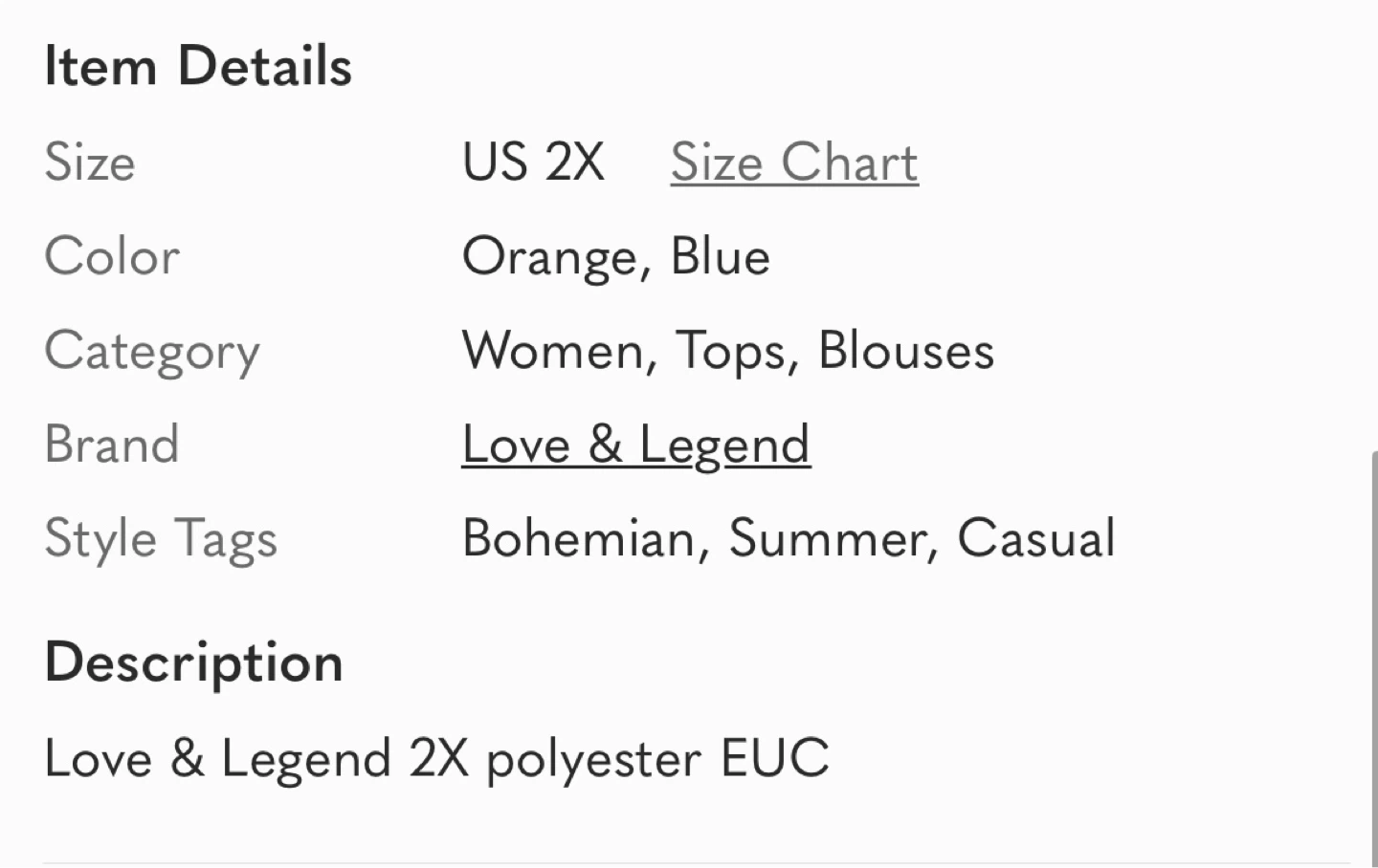 Love & Legend Women's Blouse - US 2X - photo 4