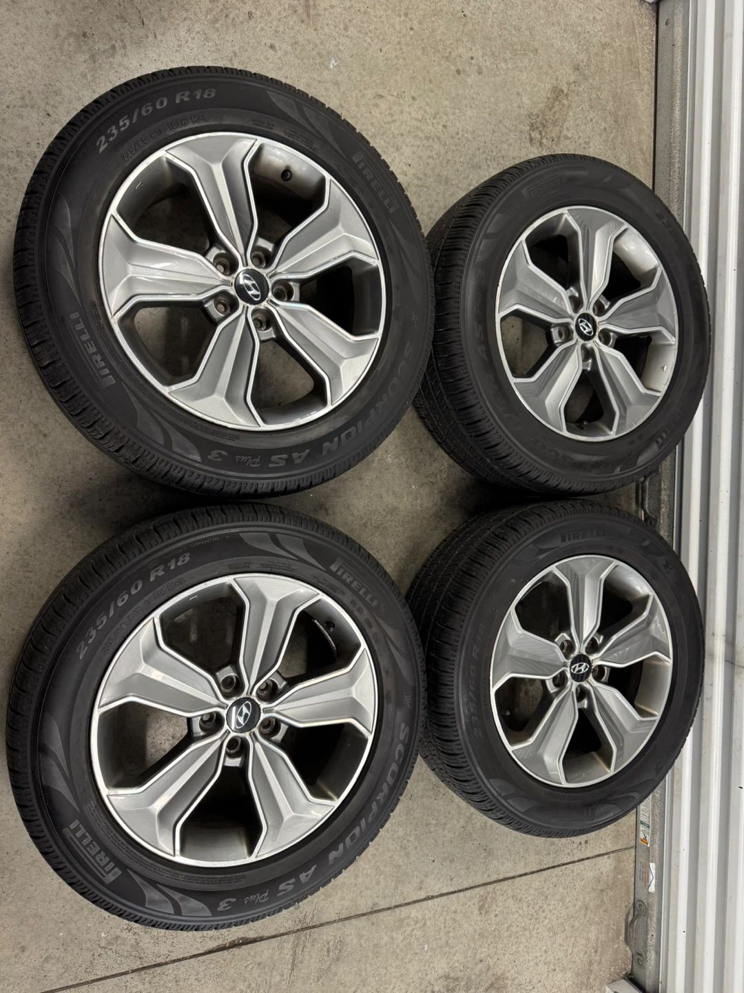 Hyundai Santa Fe/Tucson OEM rims on Pirelli all season tires