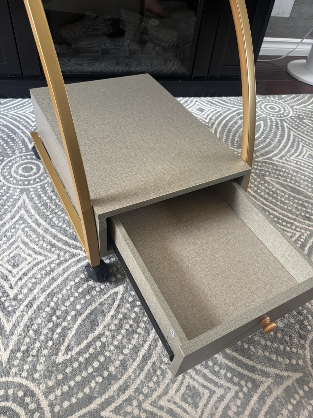 Rolling Storage Cart with Drawer use as end table or plant stand - photo 2