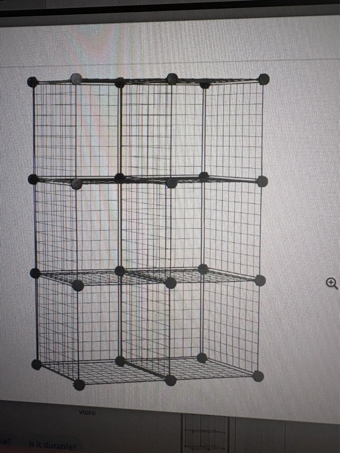 Black Wire Cube Storage Shelf Unit
