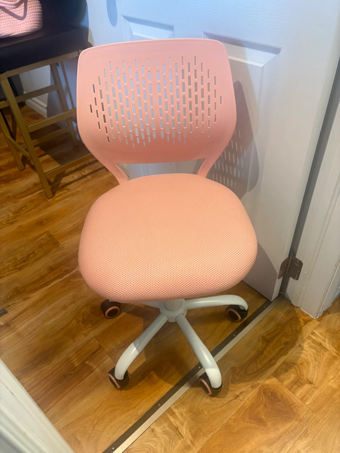 Pink Kids Desk Chair, the Height is adjustable $20 Firm