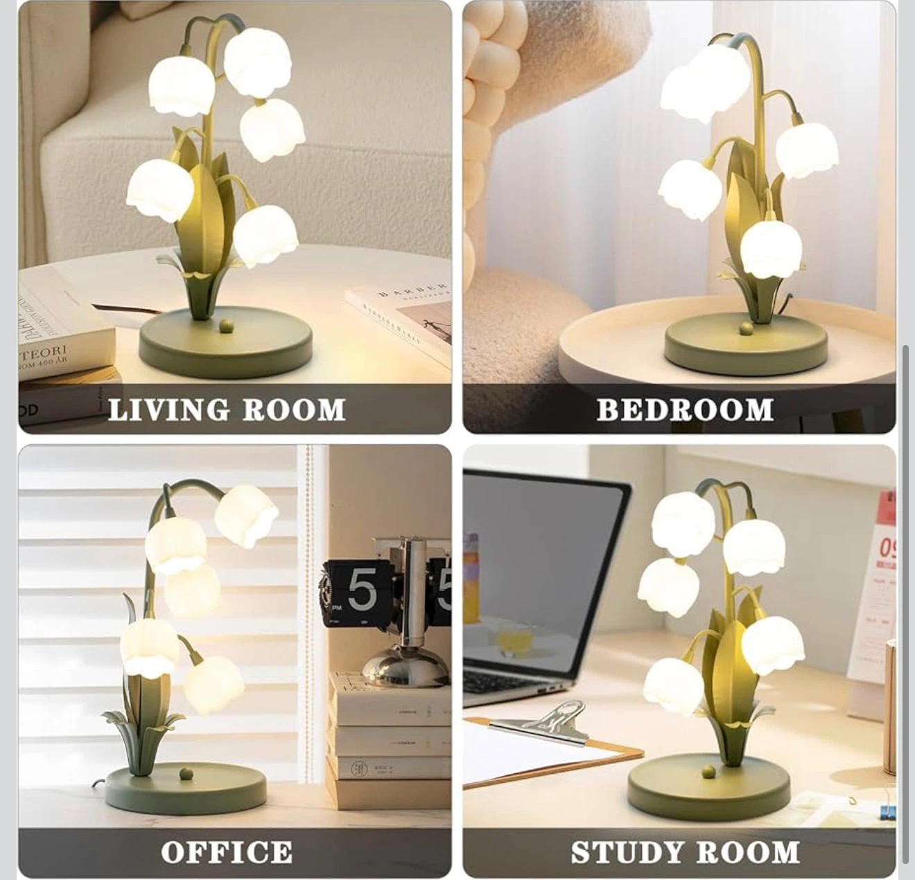 Green Lily of the Valley Flower Table Lamp - 3 Color Modes GN1 - photo 4