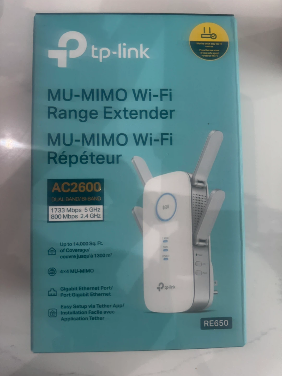 TP-Link AC2600 MU-MIMO Wi-Fi Range Extender RE650