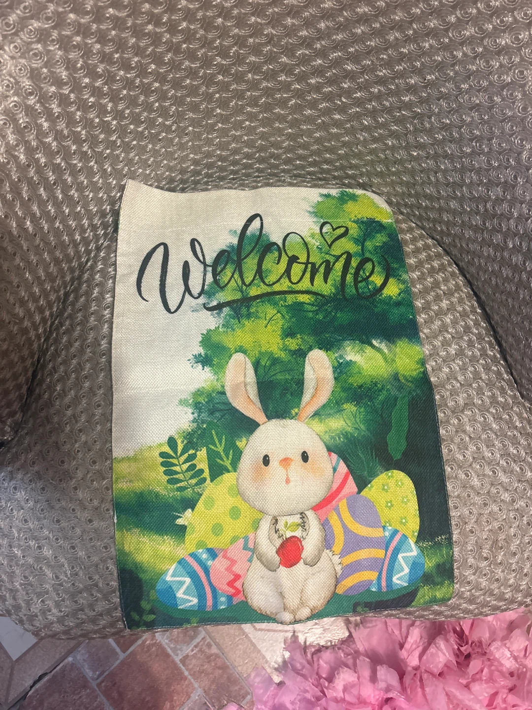 ⚽ Easter Bunny Welcome Garden Flag