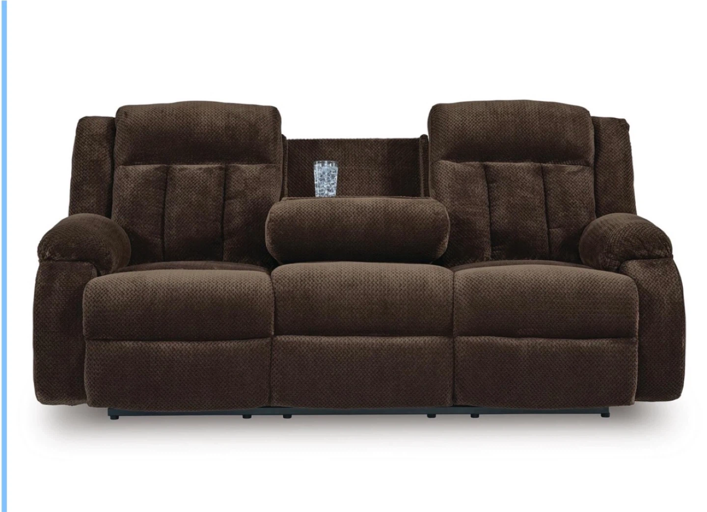 Ashley Reclining Sofa - Brown Fabric - photo 3