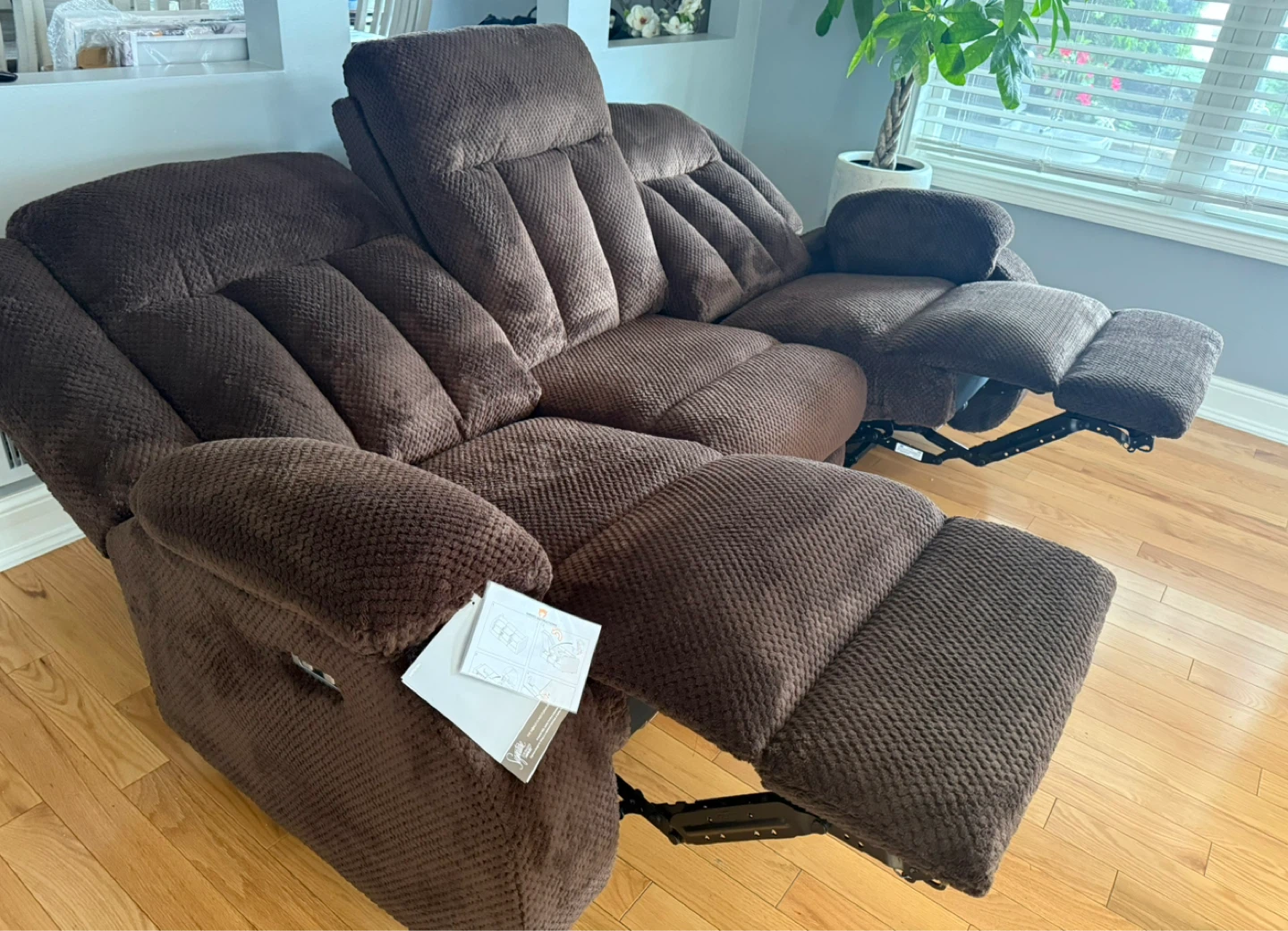 Ashley Reclining Sofa - Brown Fabric - photo 5