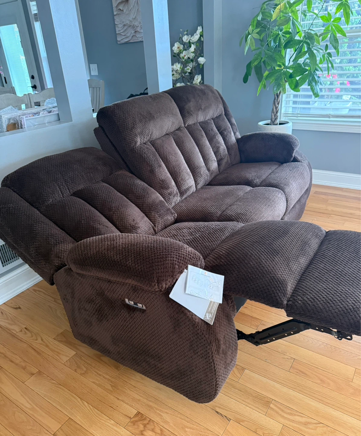 Ashley Reclining Sofa - Brown Fabric - photo 4
