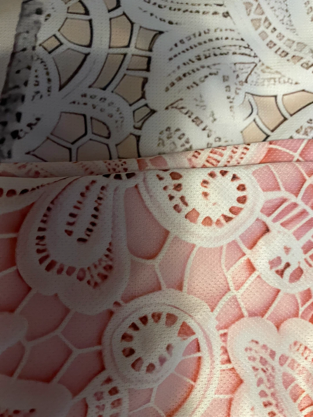 ⚽️Women's Lace Overlay Tops Pink & Beige - photo 2