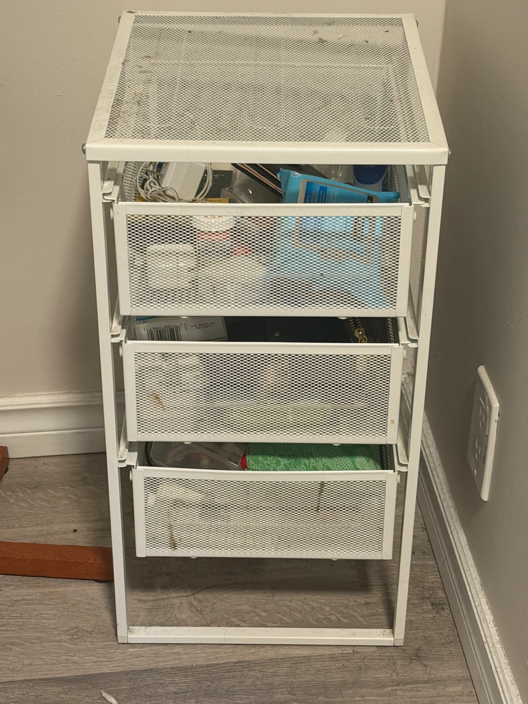 White 3-Drawer Storage Cart