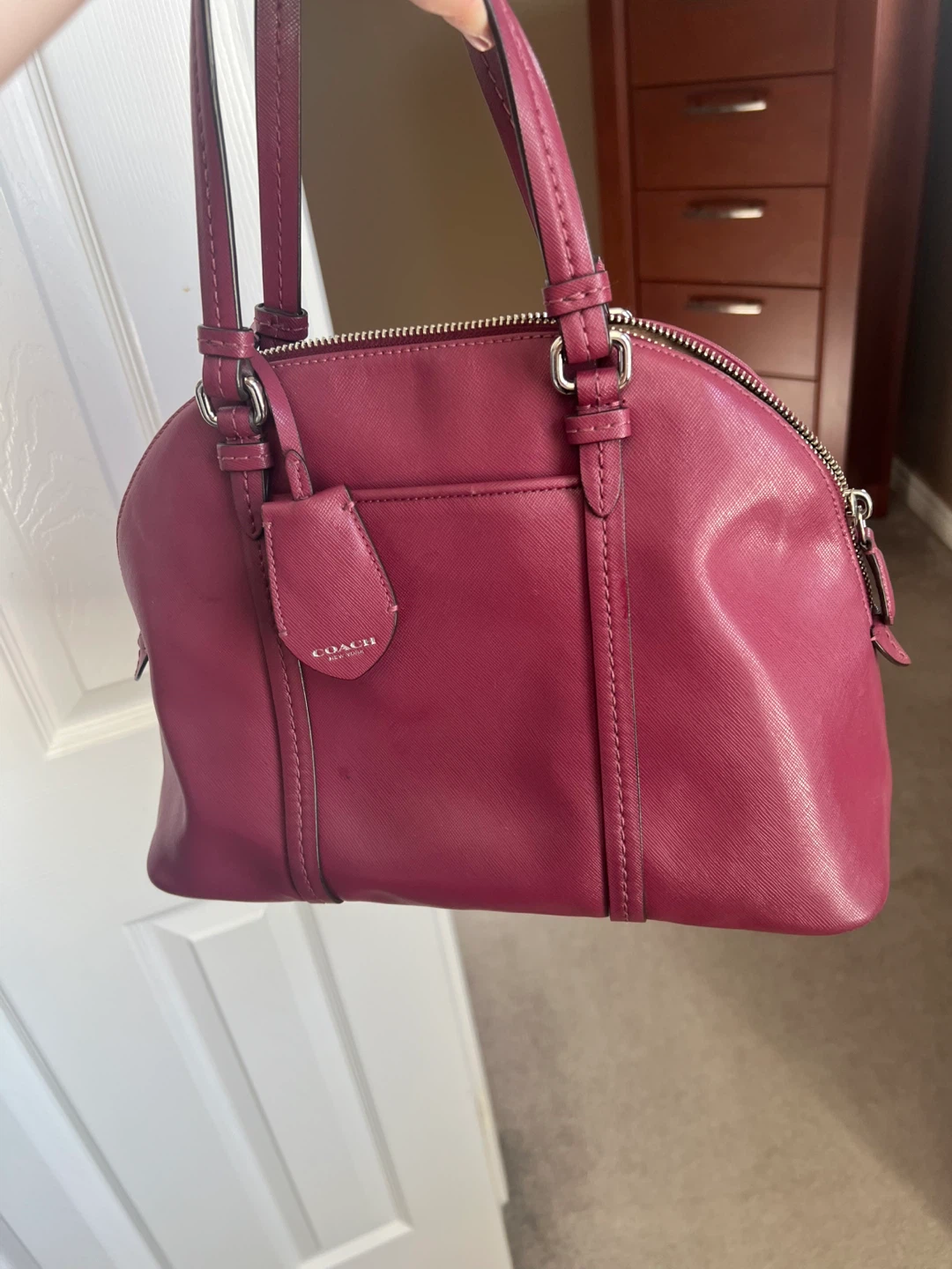 Coach Burgundy Leather Handbag - photo 3