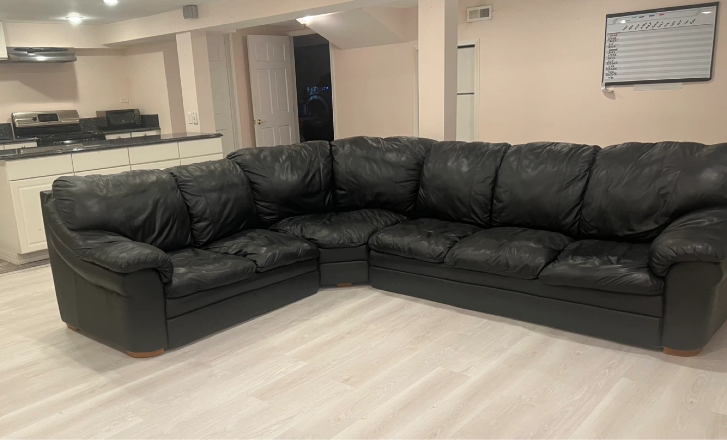 Black Leather Sectional Sofa