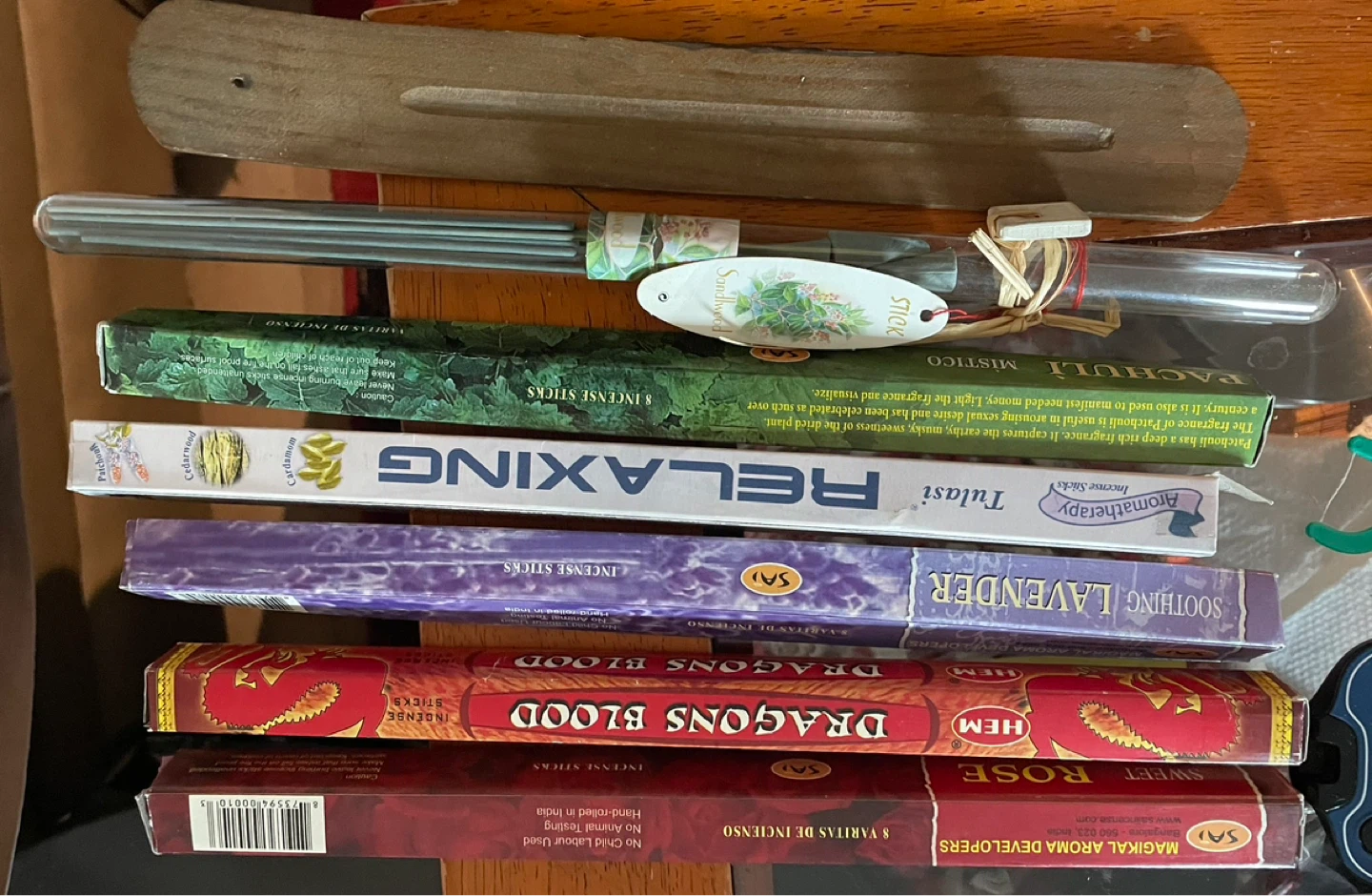 Incense burner tray with 6 packs lot 7 items of incense - photo 2