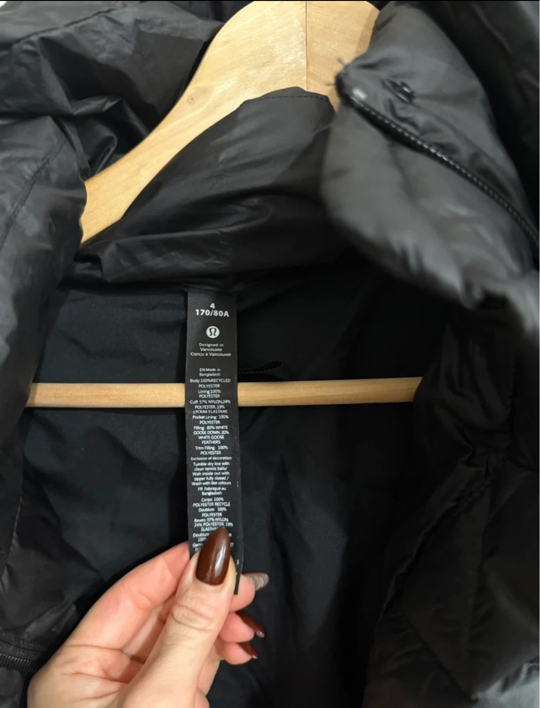 Lululemon Black Down Puffer Jacket - Size 4 $100 - photo 2