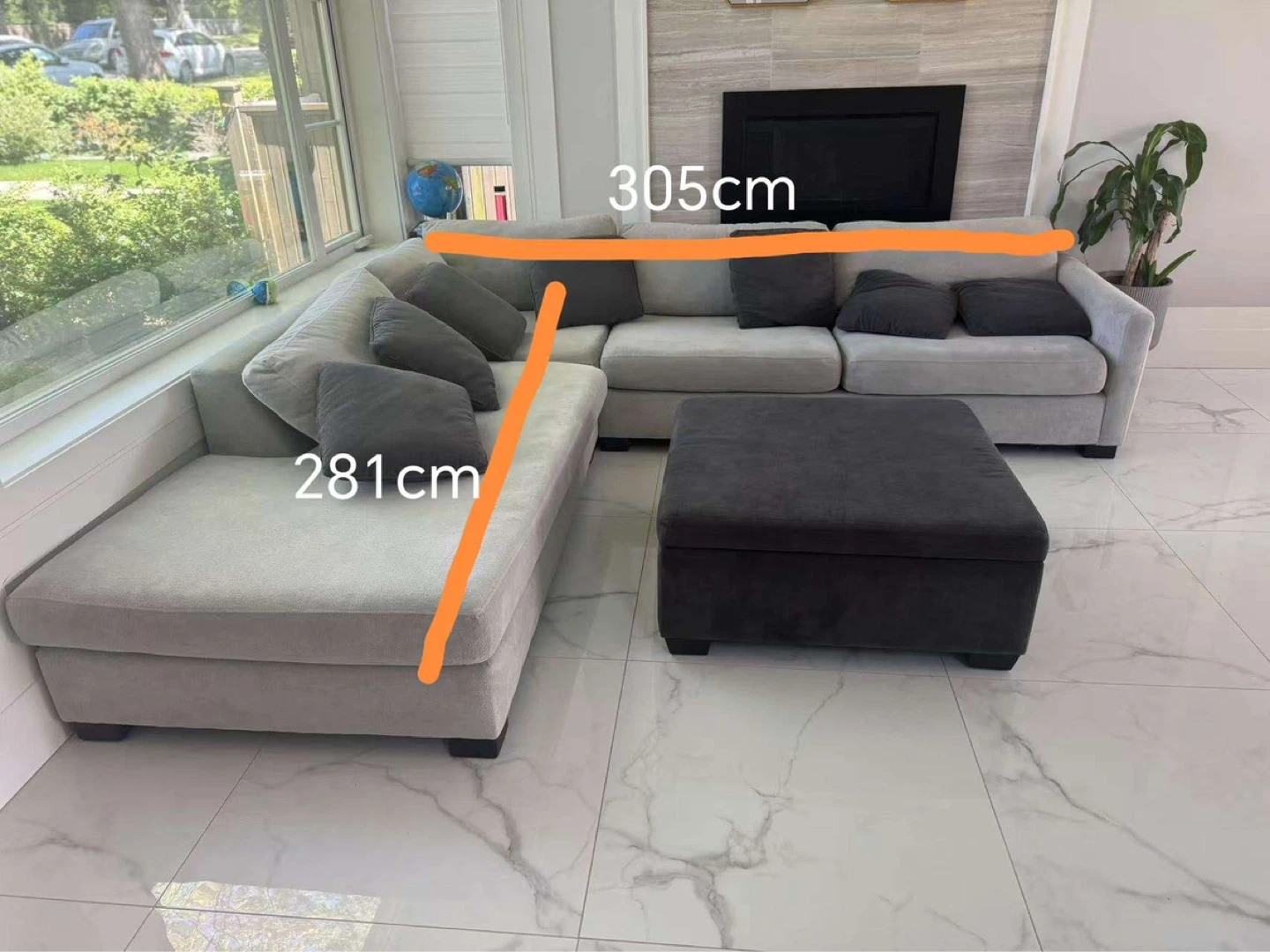 Muse & Merchant Sectional Sofa with Storage Ottoman - photo 3