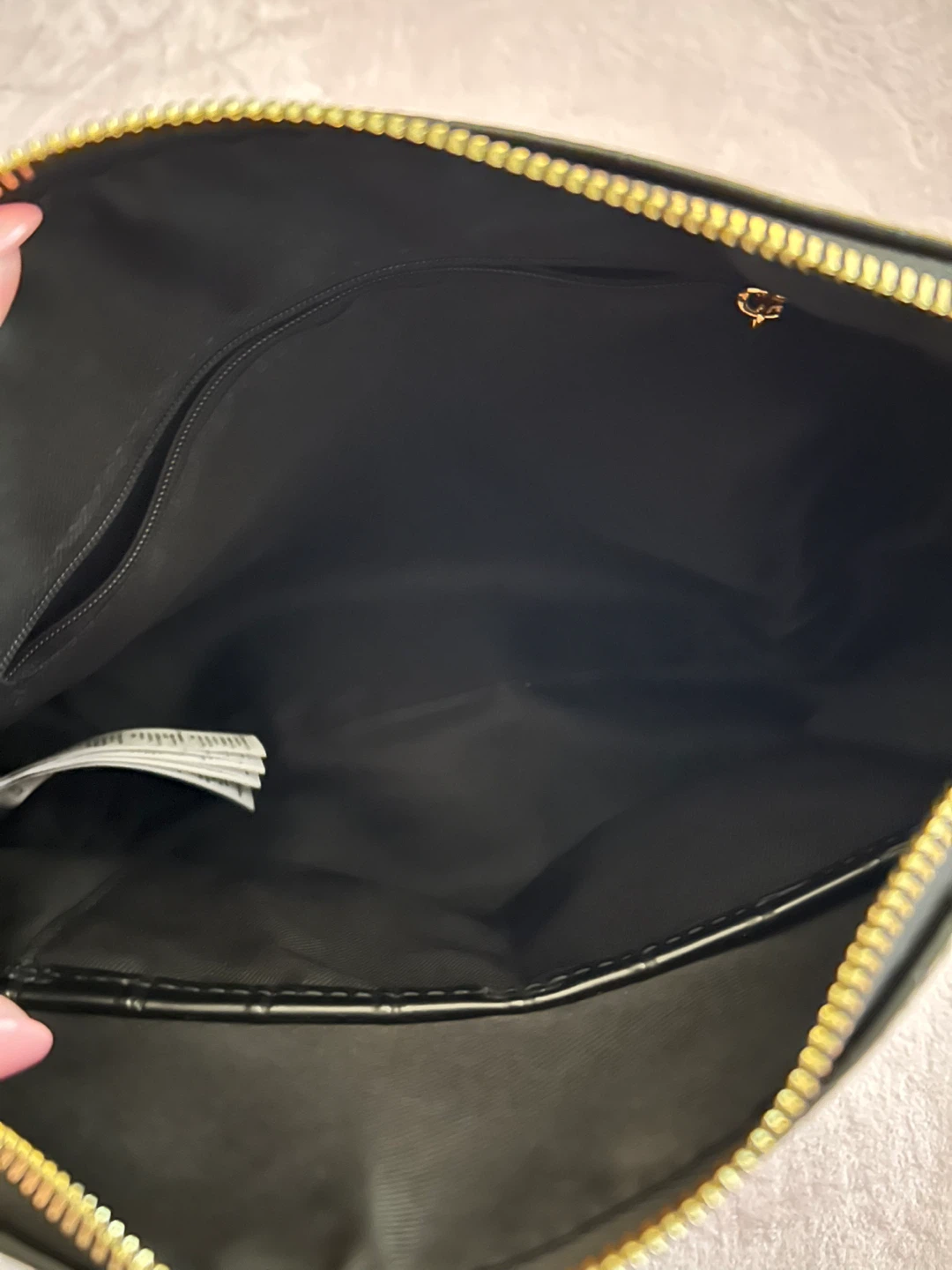 ALDO Black Croc Embossed Shoulder Bag/Makeup Bag - photo 3