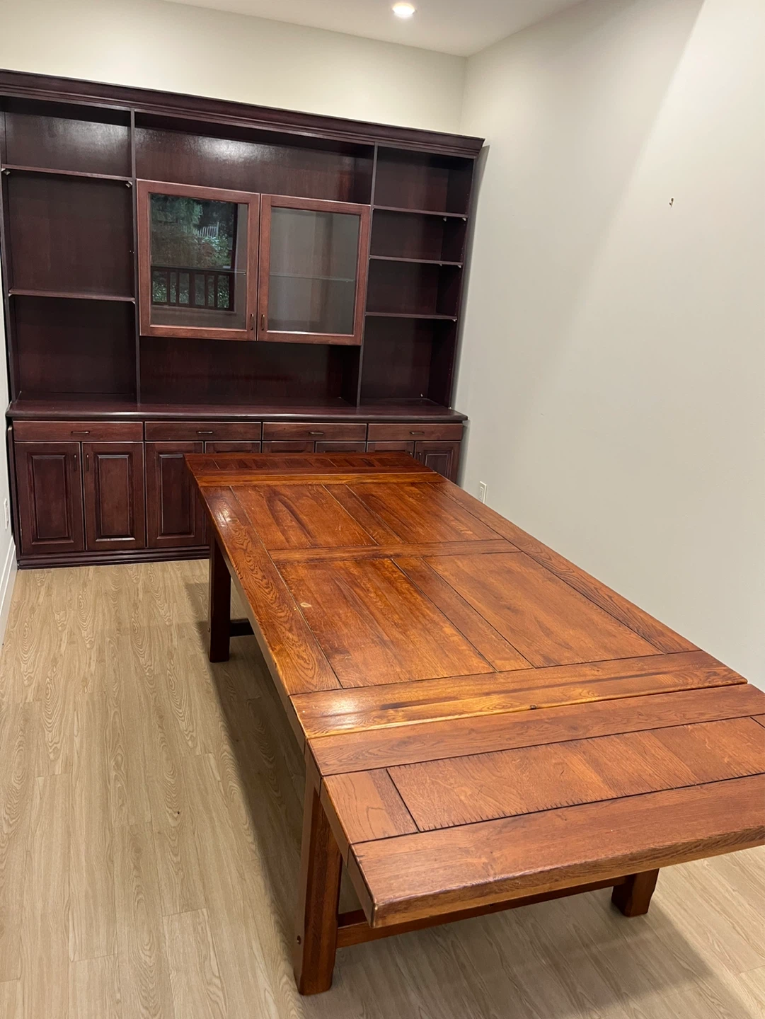 Solid Wood Dining Table and Hutch