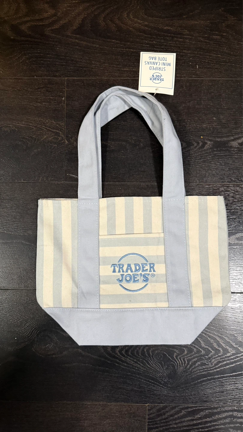 Trader Joe's Striped Mini Canvas Tote Bag - photo 2