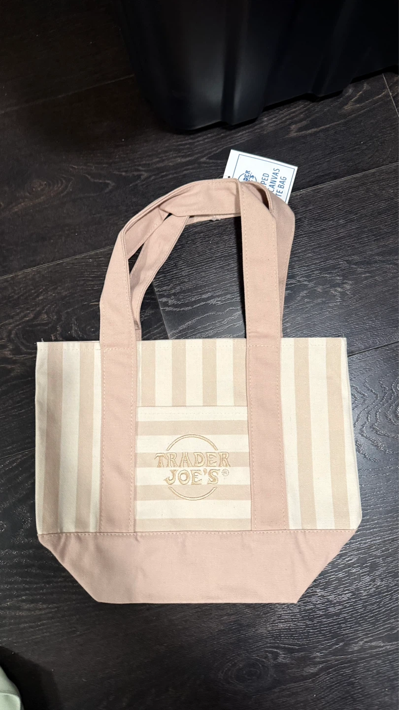 Trader Joe's Striped Mini Canvas Tote Bag - photo 4