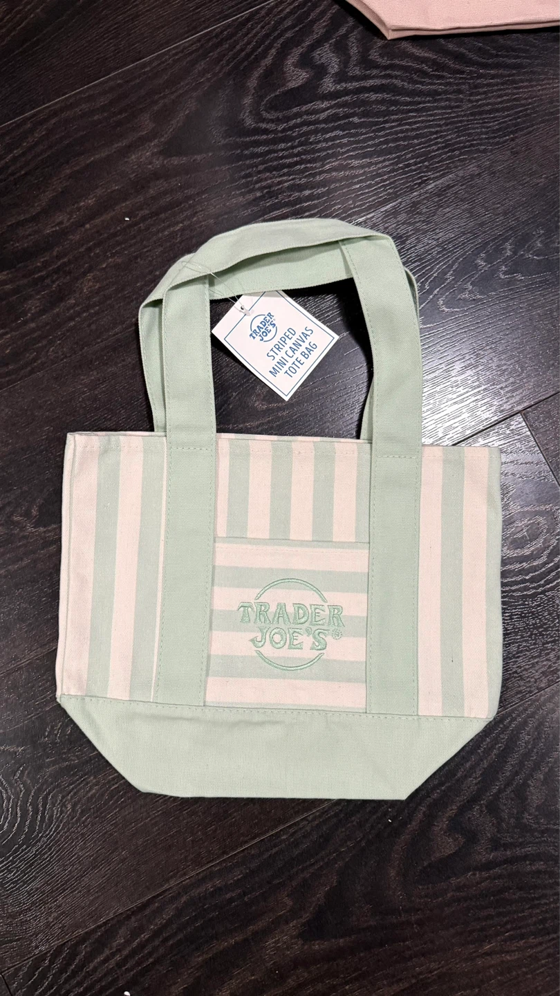 Trader Joe's Striped Mini Canvas Tote Bag - photo 3