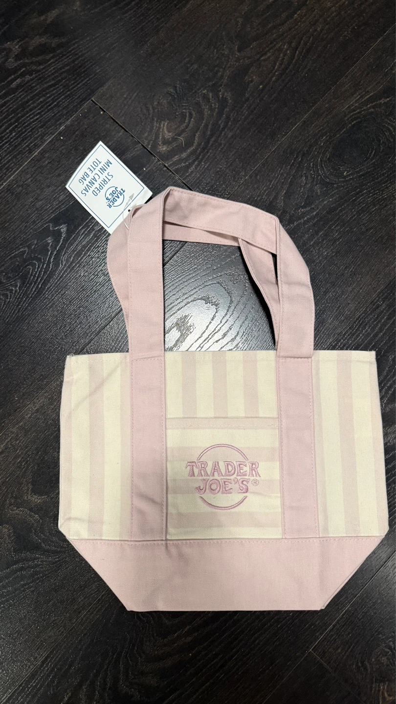 Trader Joe's Striped Mini Canvas Tote Bag - photo 5
