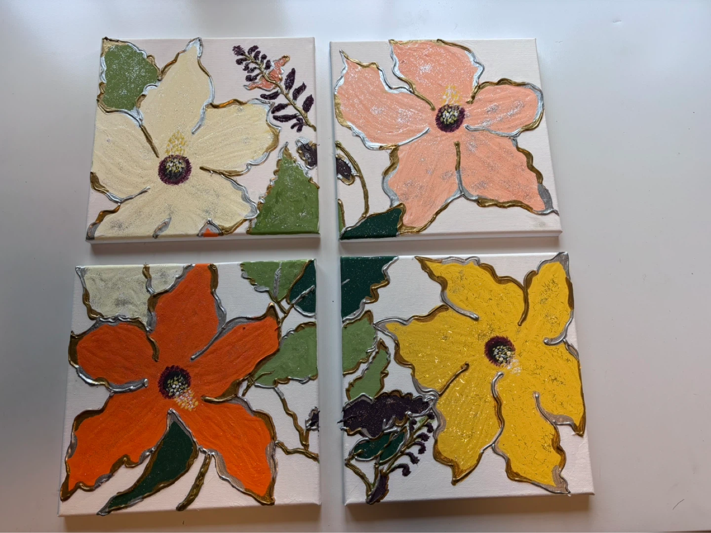 Set of 4 Floral Canvas Wall Art - photo 3