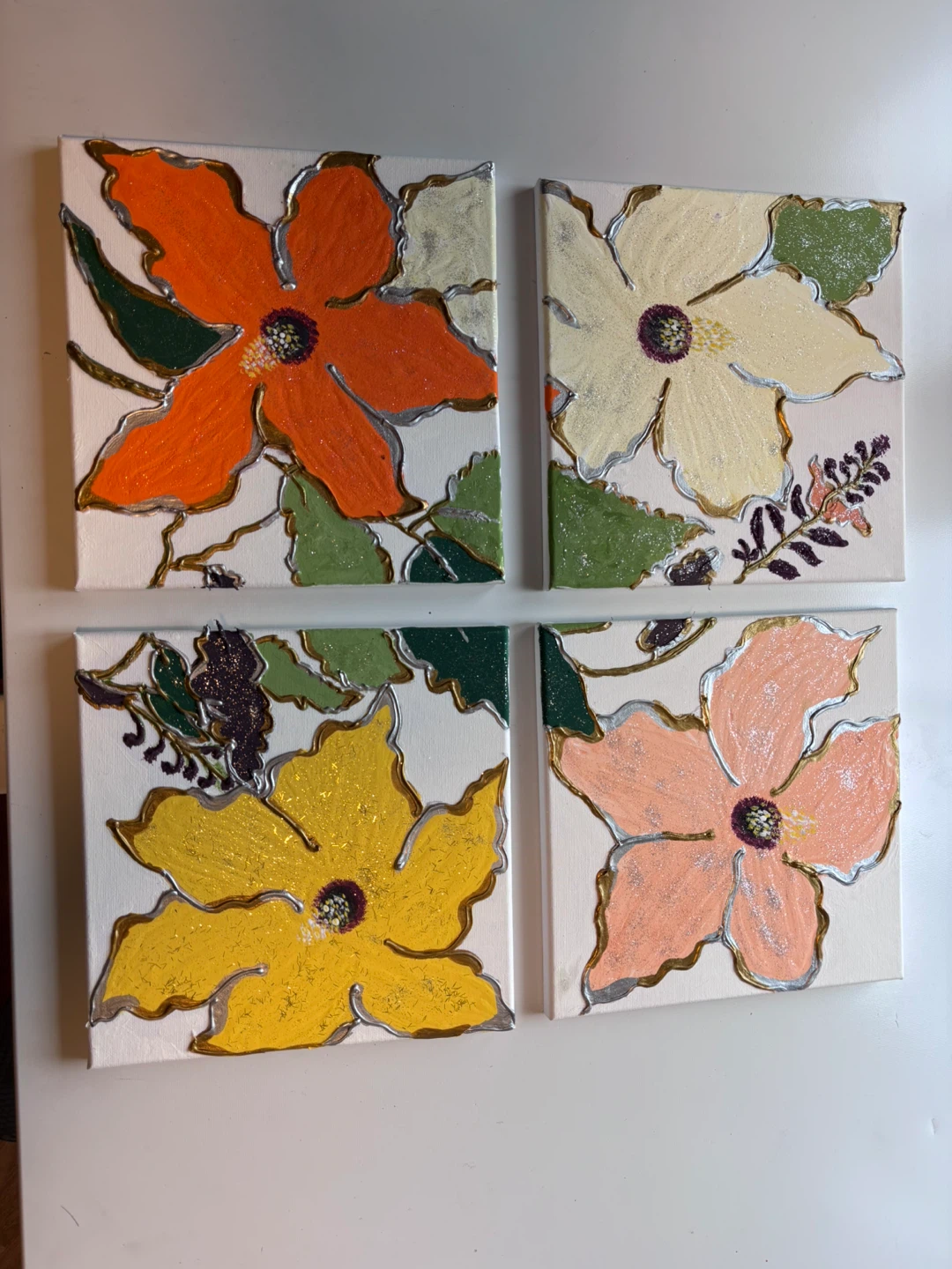 Set of 4 Floral Canvas Wall Art - photo 2