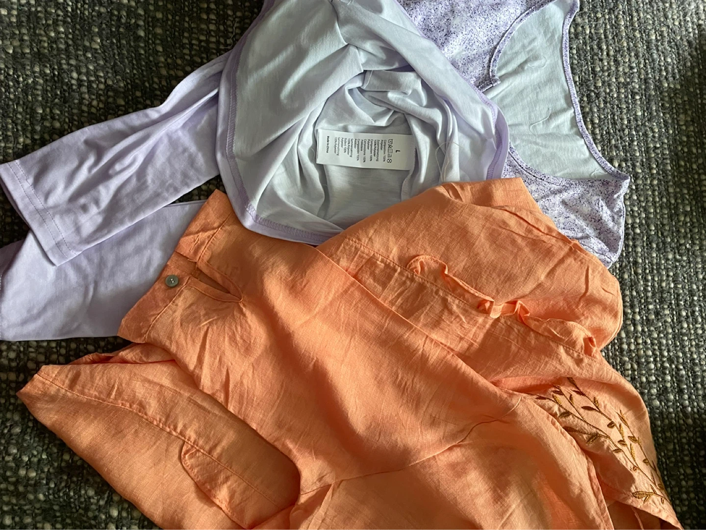 ⚽️Two Tops - Purple Floral & Peach Embroidered - photo 3