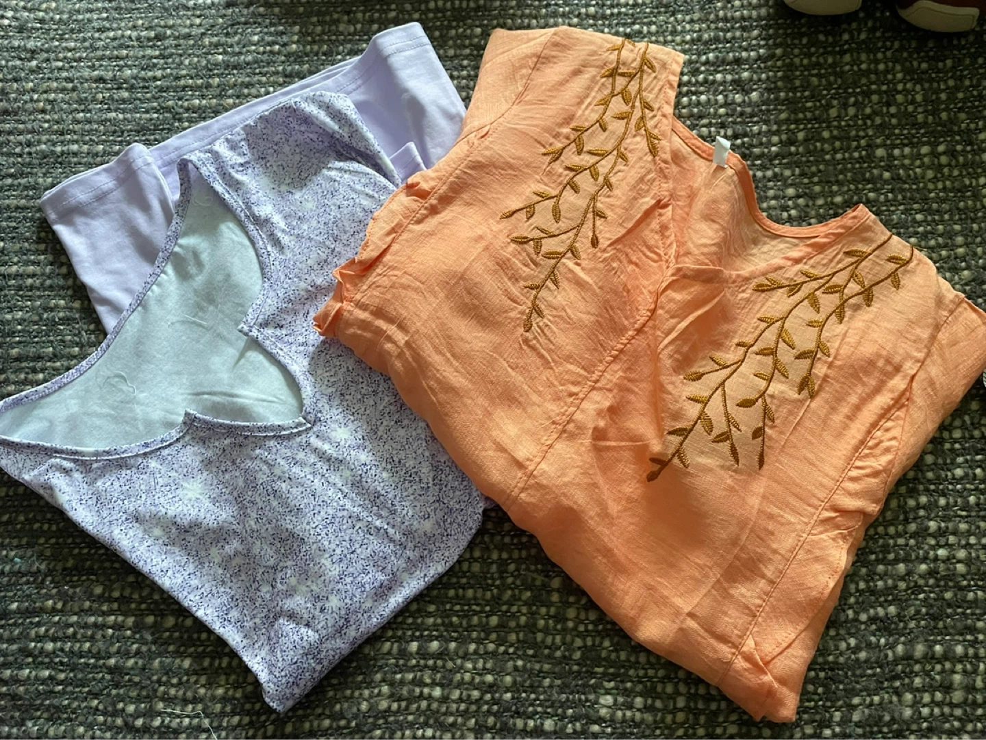 ⚽️Two Tops - Purple Floral & Peach Embroidered