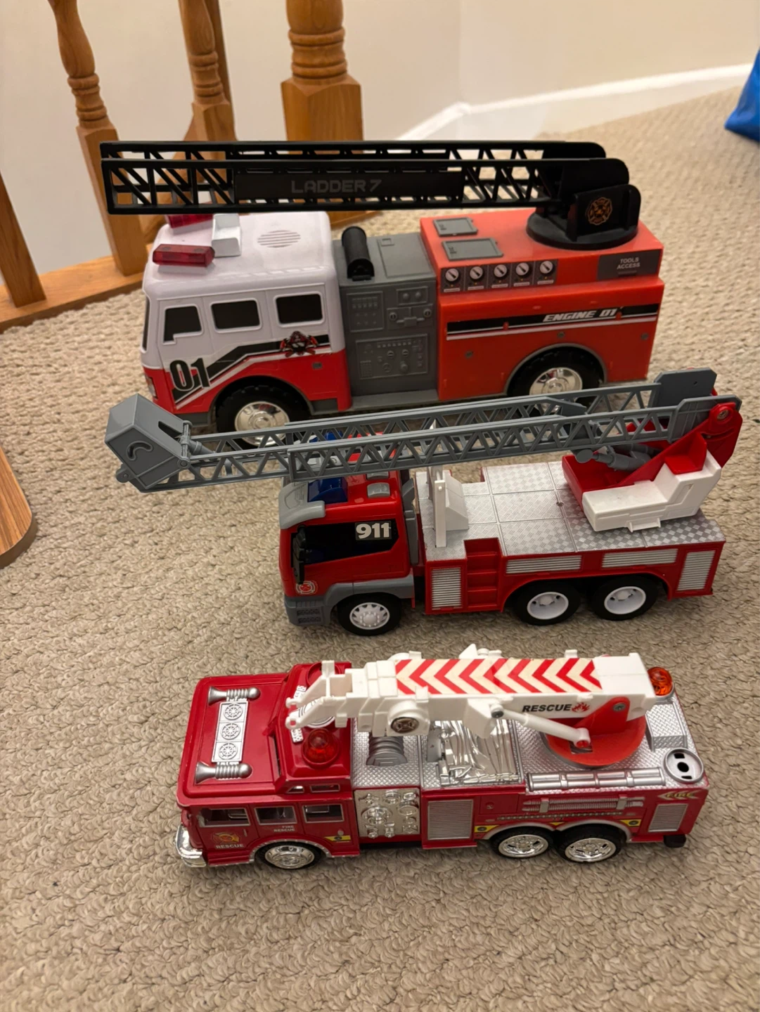 Toy Fire Trucks Set