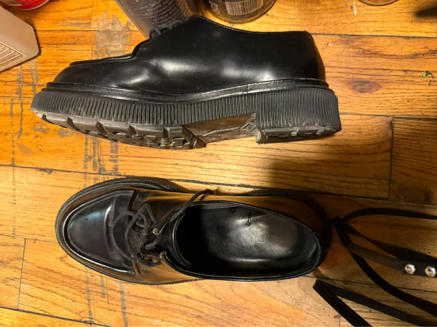 Adiev Black luxury, French footwear Leather Derby Shoes - photo 3