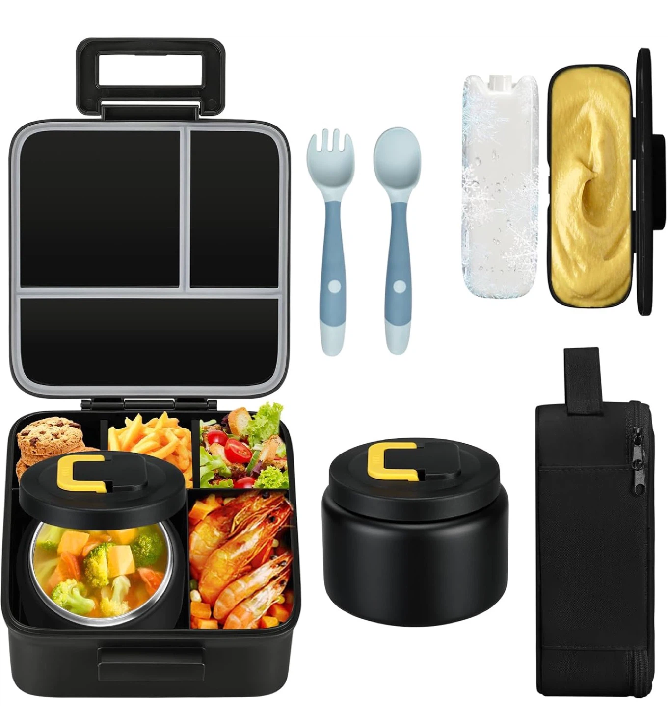 Functional Bento Lunch Box Set with Thermo