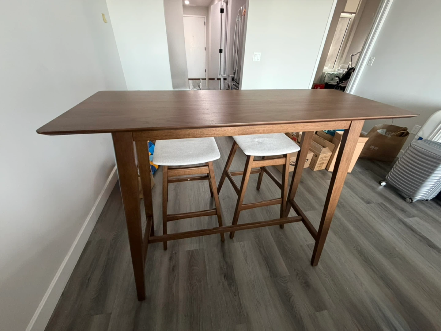 Wooden Bar Table and Stools Set