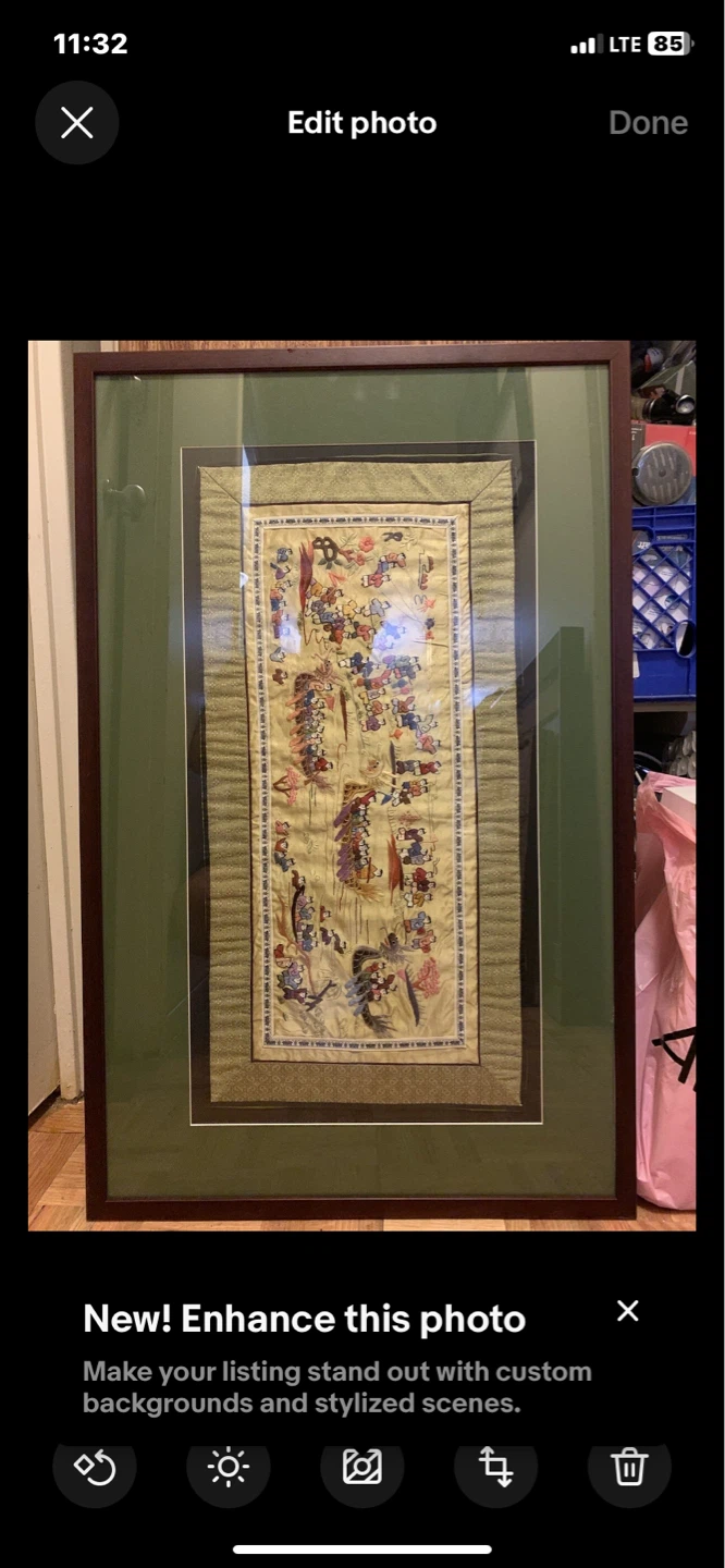 Korean/Chinese/Japanese Framed Silk Embroidery Art - photo 2