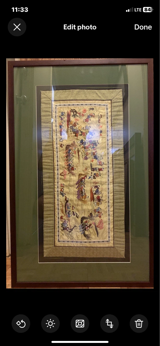 Korean/Chinese/Japanese Framed Silk Embroidery Art - photo 3