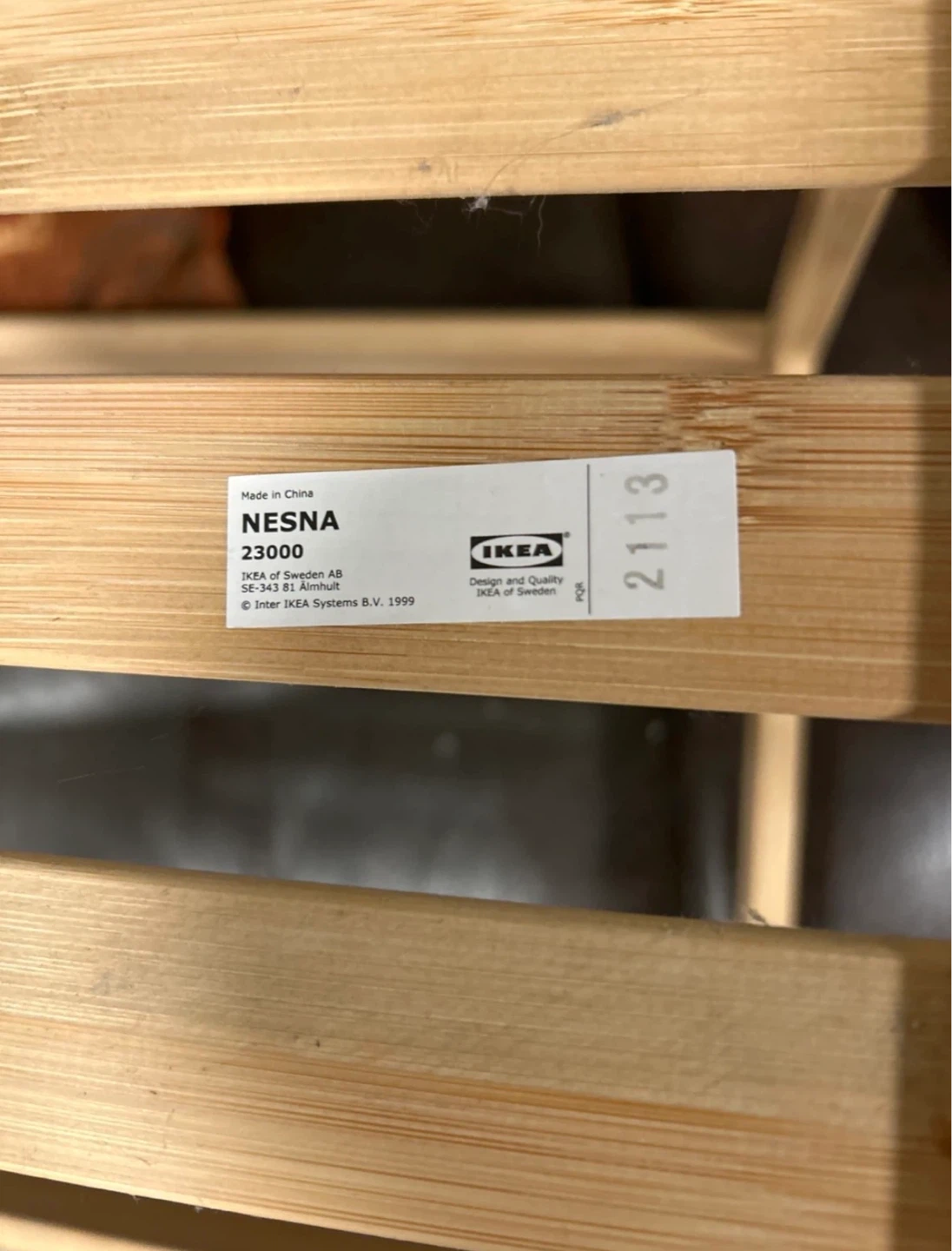 IKEA NESNA Bamboo Side Table with Glass Top - photo 3