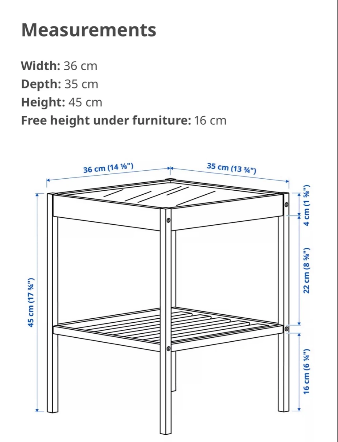 IKEA NESNA Bamboo Side Table with Glass Top - photo 4