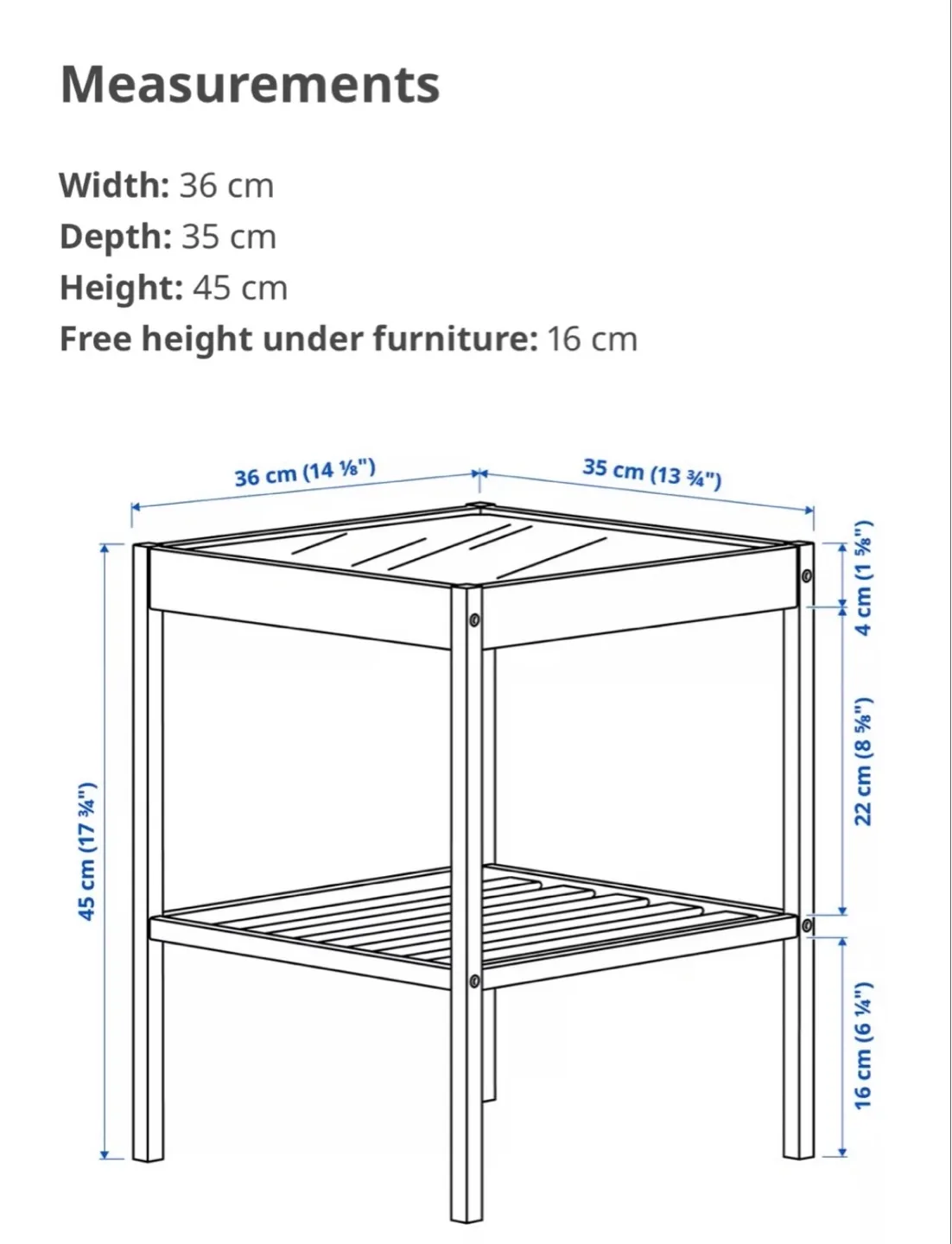 IKEA NESNA Bamboo Side Table with Glass Top - photo 4