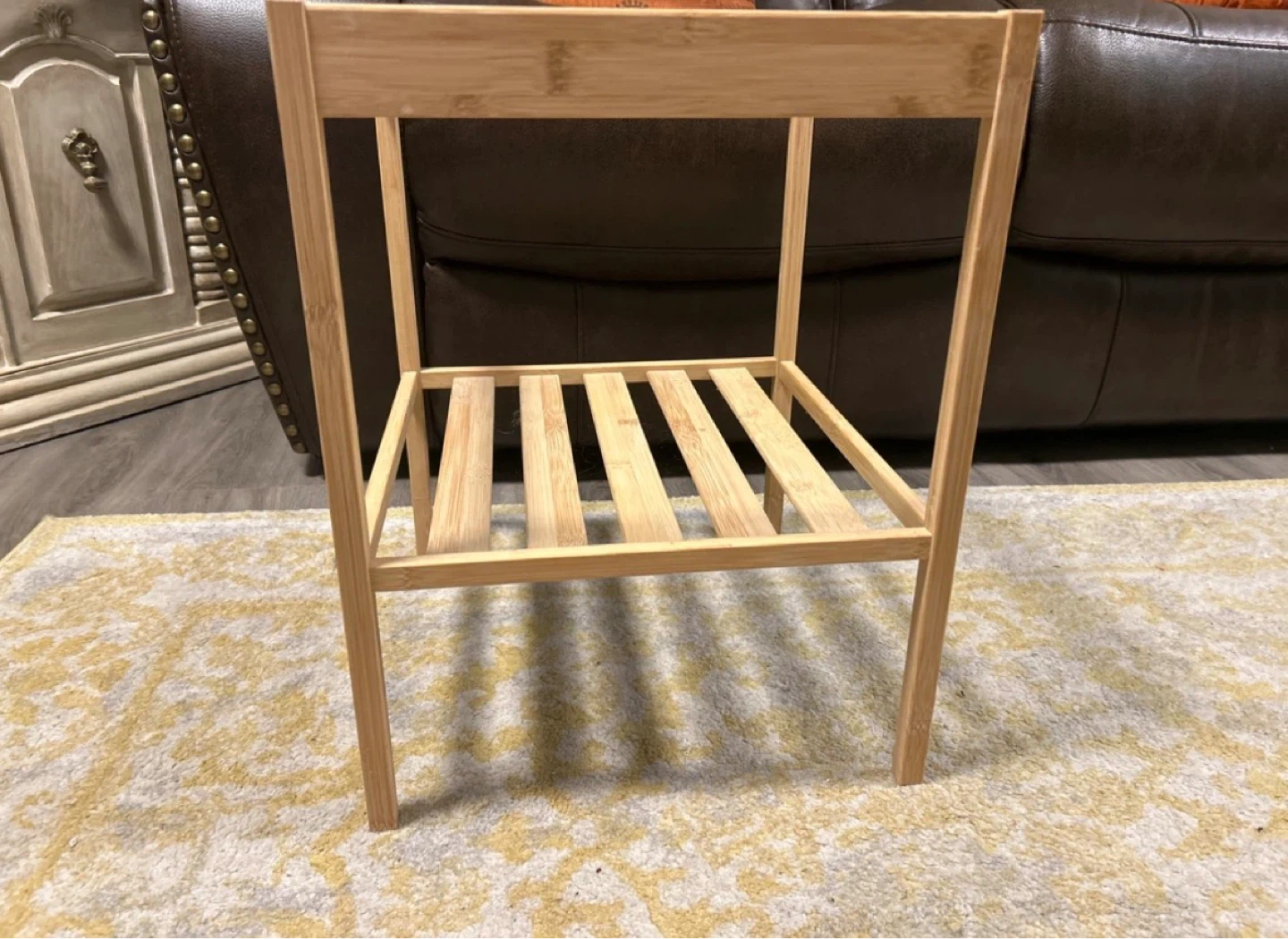 IKEA NESNA Bamboo Side Table with Glass Top - photo 2