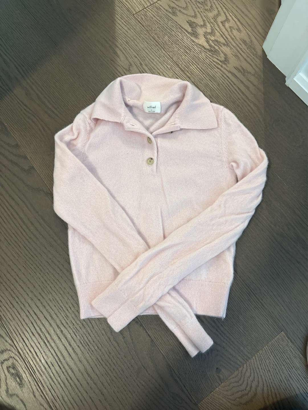 Wilfred Pink Collared Knit Sweater