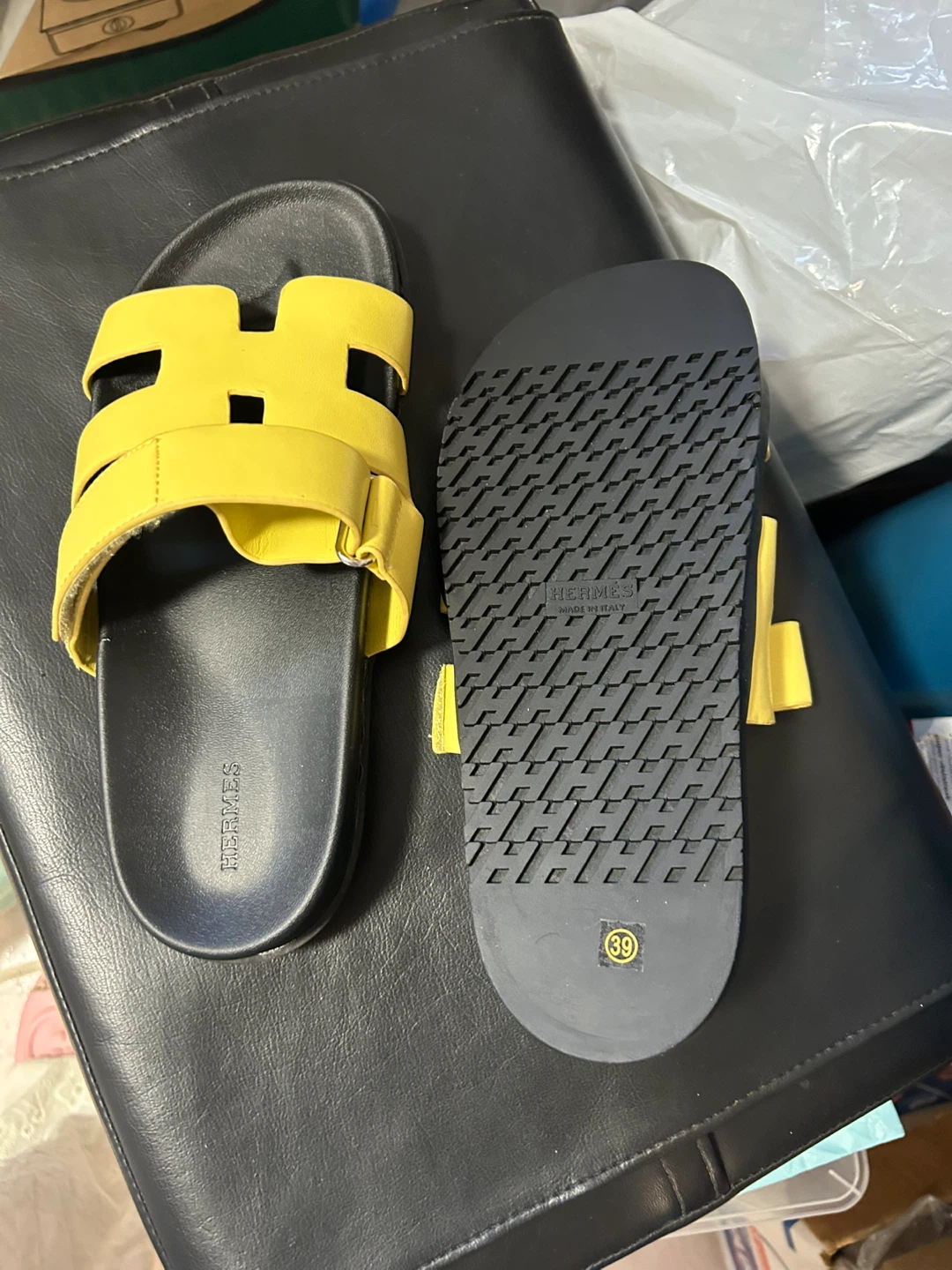 Hermes Yellow H Sandals Size 39 - photo 3