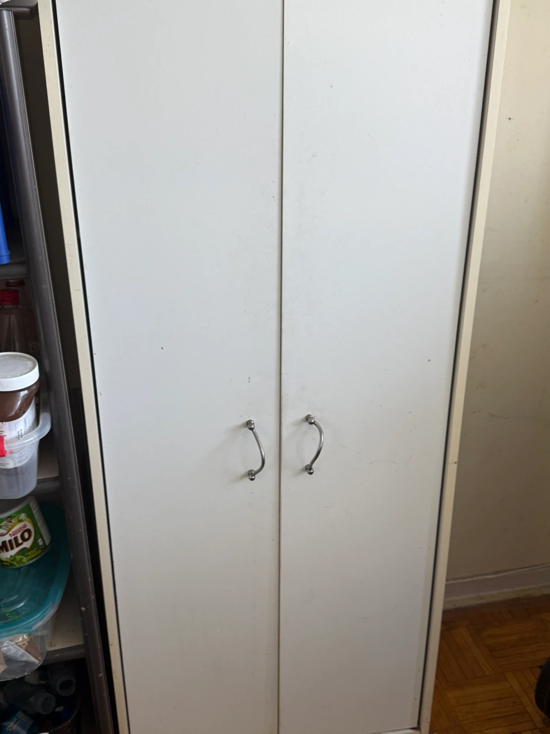 White Storage Cabinet with Double Doors