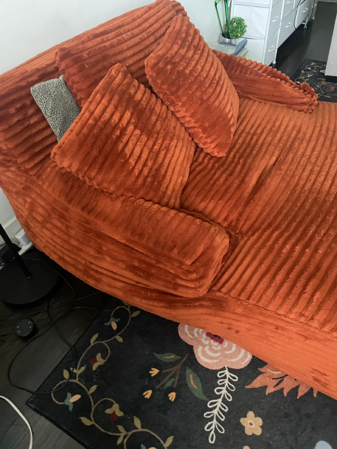 Corduroy Bean Bag Chair Lounger - Orange - photo 4