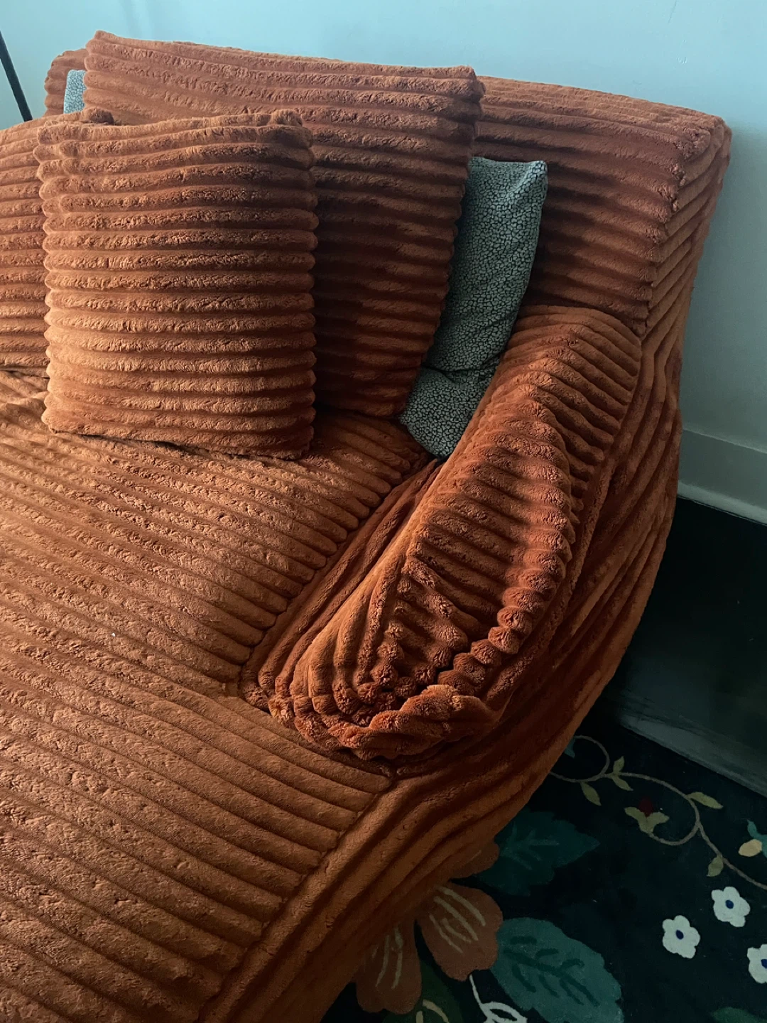 Corduroy Bean Bag Chair Lounger - Orange - photo 5