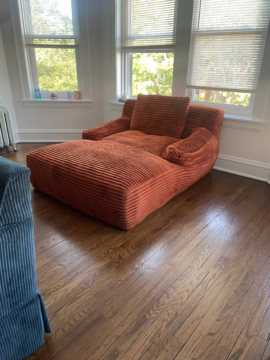 Corduroy Bean Bag Chair Lounger - Orange